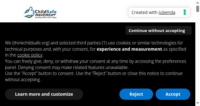 Screenshot of thinkchildsafe.org