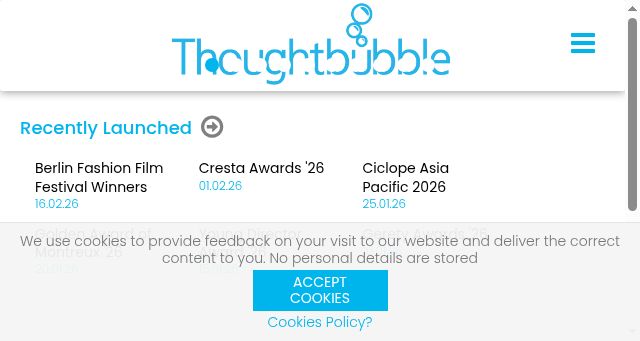 Screenshot of thoughtbubble.com