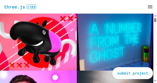 Screenshot of threejs.org