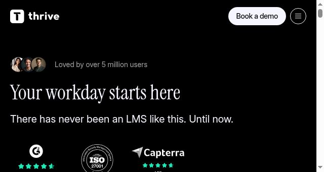 Screenshot of thrivelearning.com