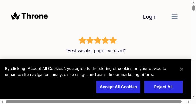 Screenshot of throne.com