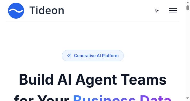 Screenshot of tideon.ai