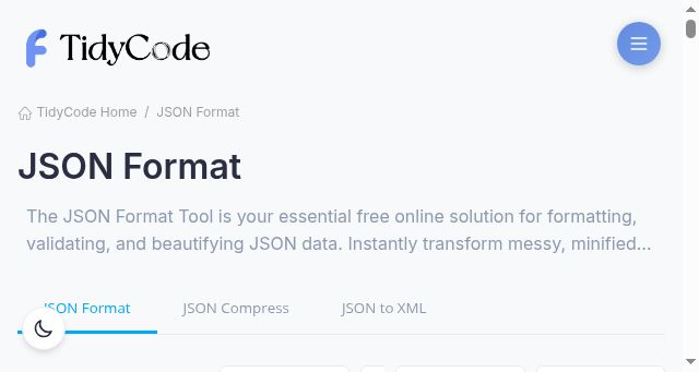 Screenshot of tidycode.org