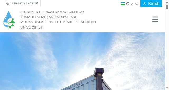 Screenshot of tiiame.uz