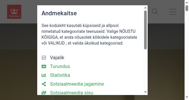 Screenshot of tikkurila.ee