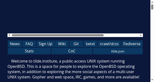 Screenshot of tilde.institute