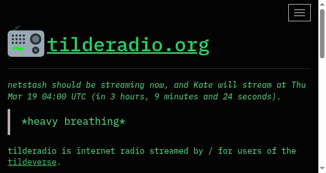 Screenshot of tilderadio.org