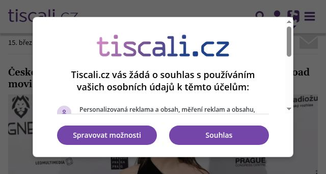 Screenshot of tiscali.cz