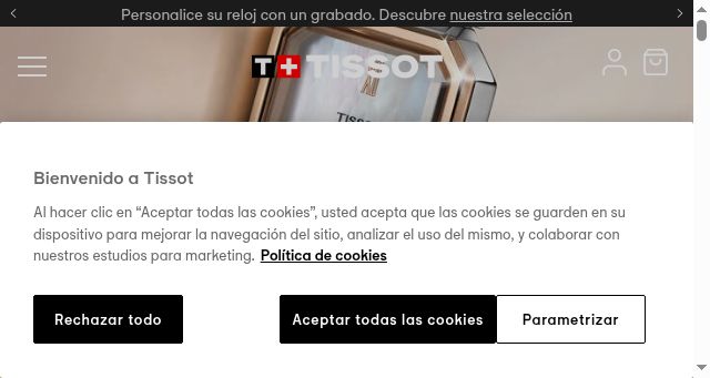Screenshot of tissotwatches.com