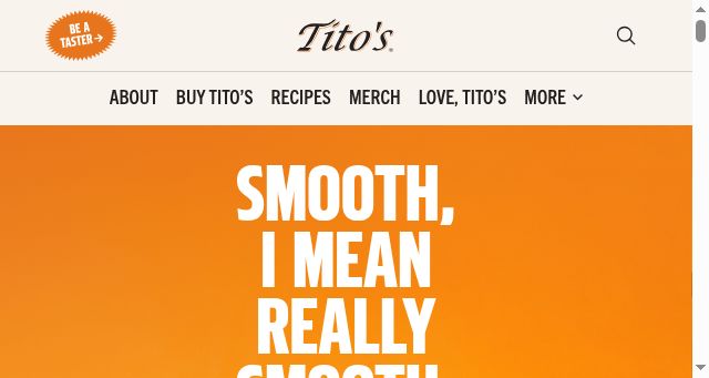 Screenshot of titosvodka.com