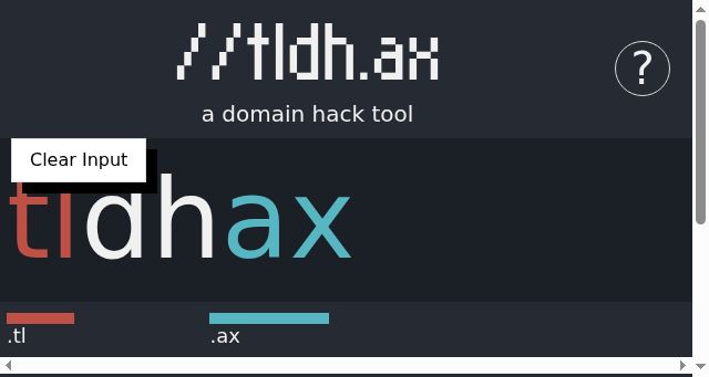 Screenshot of tldh.ax