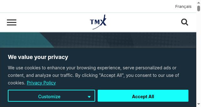 Screenshot of tmx.com