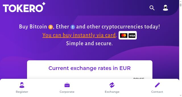 Screenshot of tokero.com