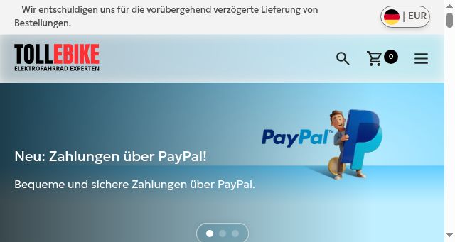 Screenshot of tollebike.de