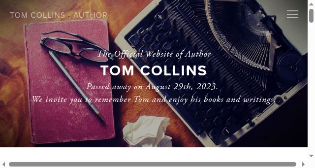 Screenshot of tomcollinsauthor.com