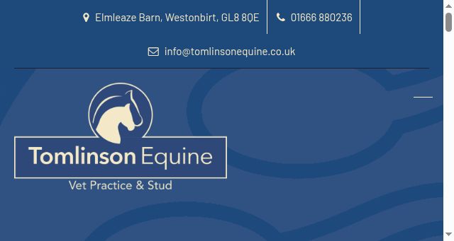 Screenshot of tomlinsonequine.co.uk