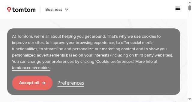 Screenshot of tomtom.com
