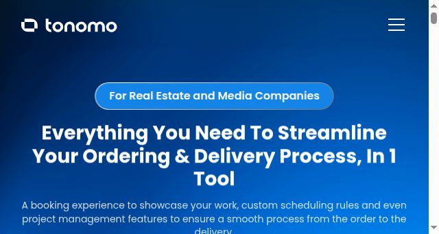 Screenshot of tonomo.io