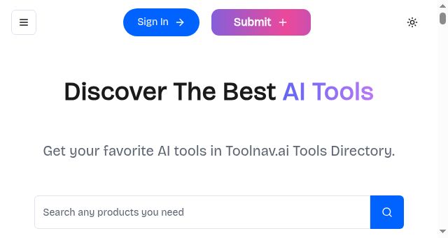 Screenshot of toolnav.ai