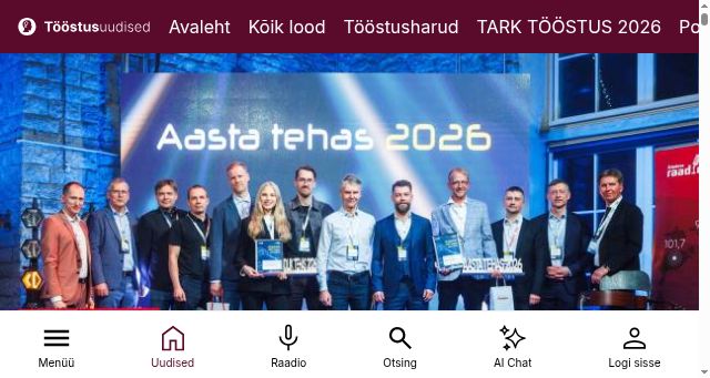 Screenshot of toostusuudised.ee