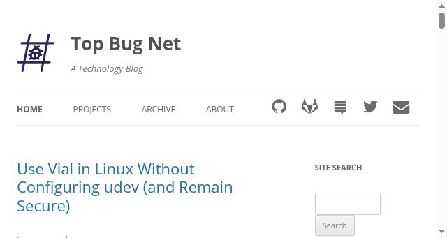 Screenshot of topbug.net