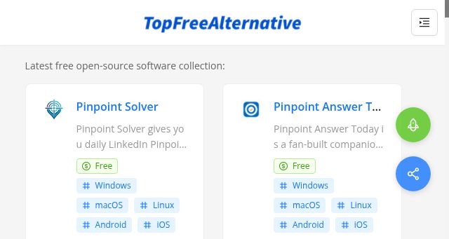 Screenshot of topfreealternative.com