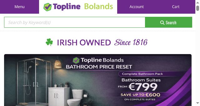 Screenshot of toplinebolands.ie