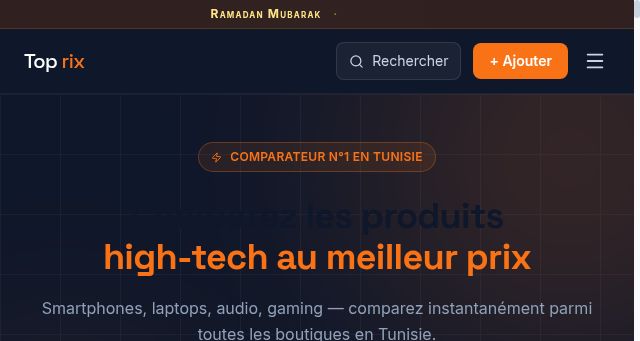 Screenshot of toprix.tn