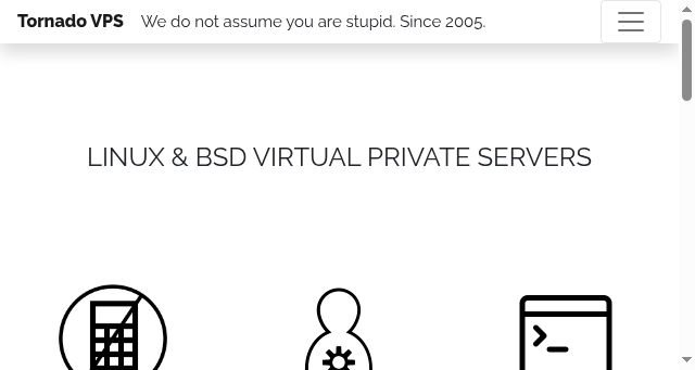 Screenshot of tornadovps.com