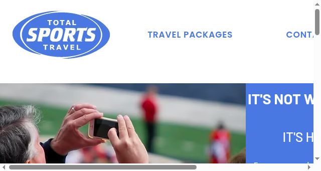 Screenshot of totalsportstravel.com