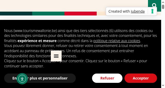Screenshot of tourismewallonie.be
