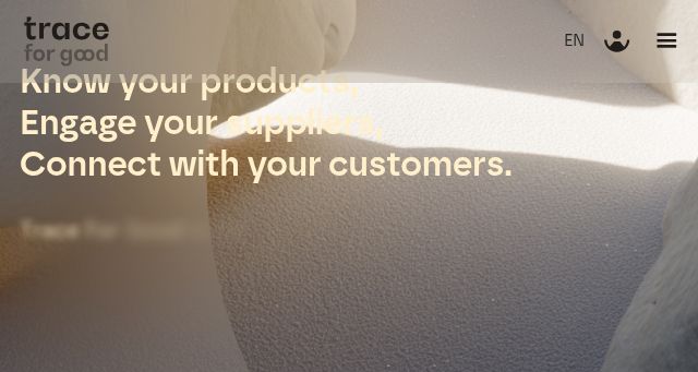 Screenshot of traceforgood.com