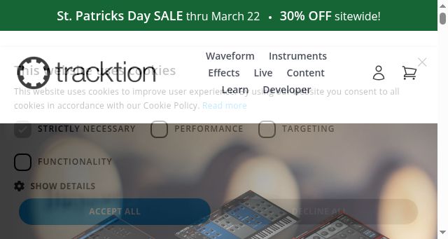 Screenshot of tracktion.com
