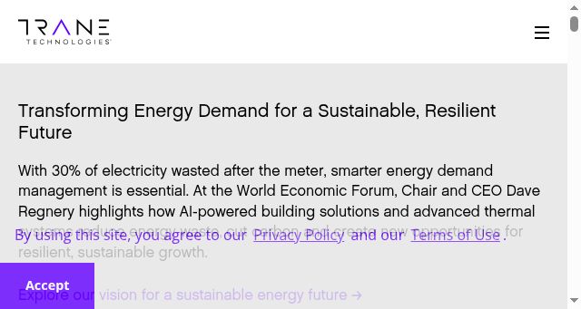 Screenshot of tranetechnologies.com