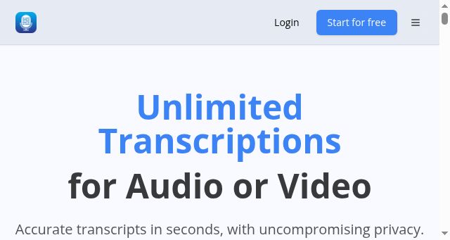 Screenshot of transcript.lol