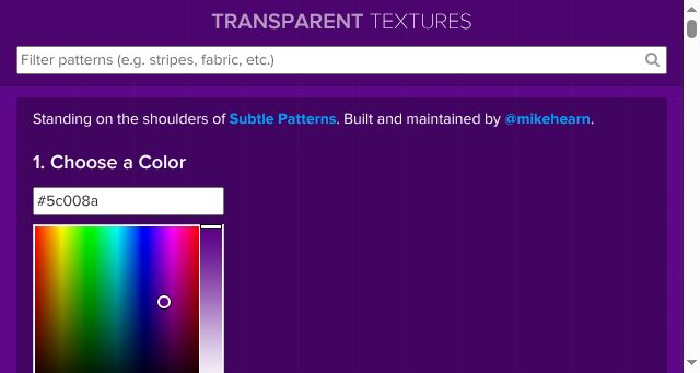 Screenshot of transparenttextures.com