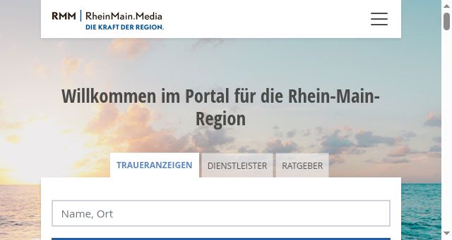 Screenshot of trauer-rheinmain.de