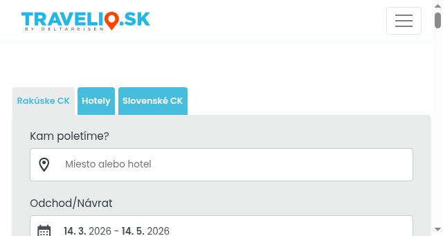 Screenshot of travelio.sk