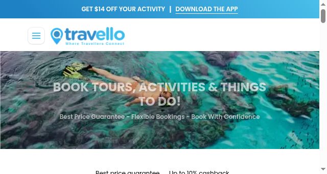 Screenshot of travelloapp.com