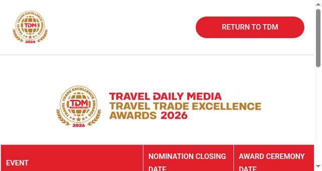 Screenshot of traveltradeexcellenceawards.com