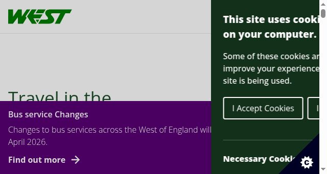 Screenshot of travelwest.info