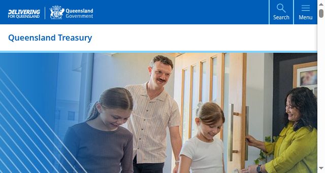 Screenshot of treasury.qld.gov.au