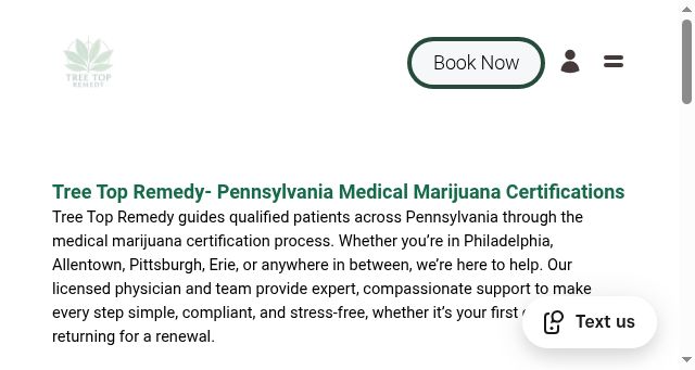 Screenshot of treetopremedy.com
