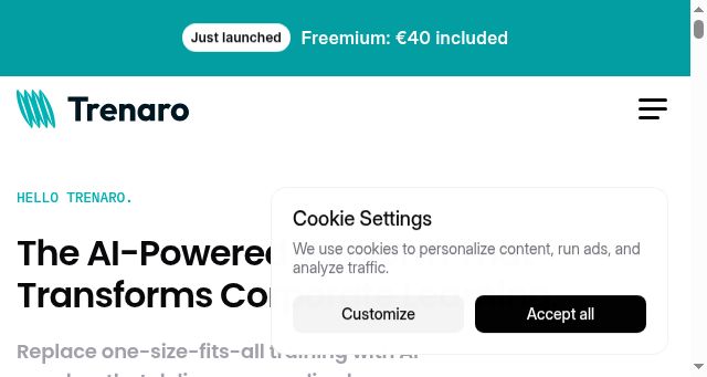 Screenshot of trenaro.com