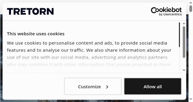 Screenshot of tretorn.eu