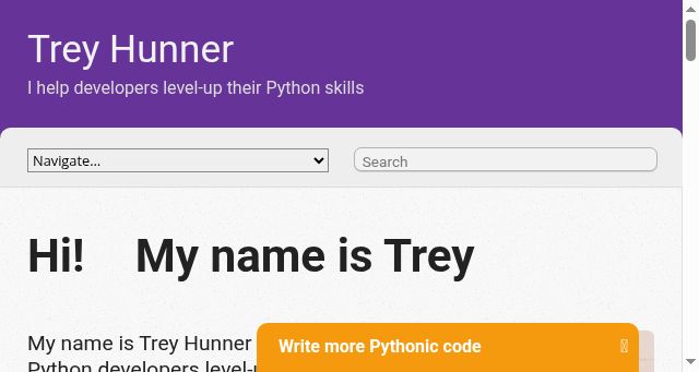 Screenshot of treyhunner.com
