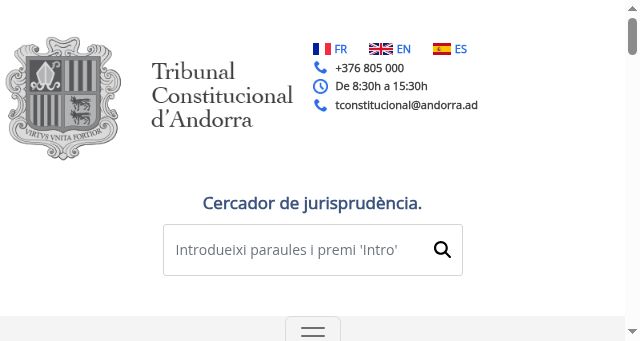 Screenshot of tribunalconstitucional.ad