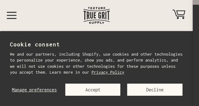 Screenshot of truegrittexturesupply.com