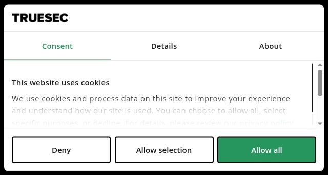 Screenshot of truesec.com