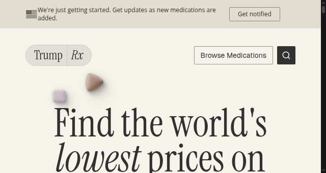 Screenshot of trumprx.gov